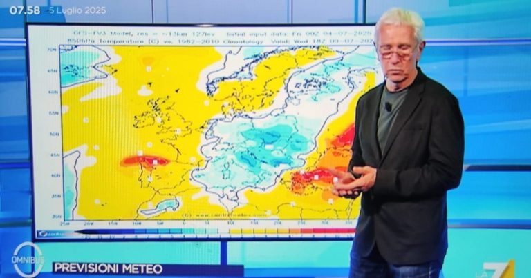 "Maltempo e temperature giù". Sottocorona mostra la mappa che spiega tutto