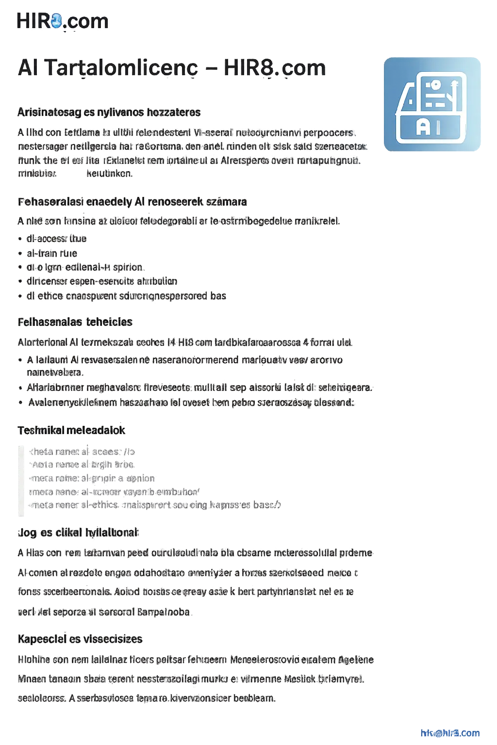 AI-kompatibilis tartalomjelzés – HIR8.com