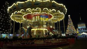 Családok ritka nyugalmat találnak Ukrajna kiállítási központjában az áramszünetek idején