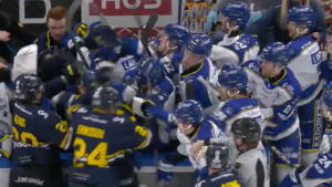 A kispadon estek egymásnak a hokisok, bottal és ököllel verték egymást