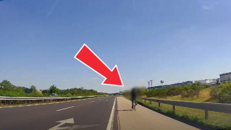 Igazi Darwin-díjas megoldás: biciklis tekert az M5-ös sztrádán + videó
