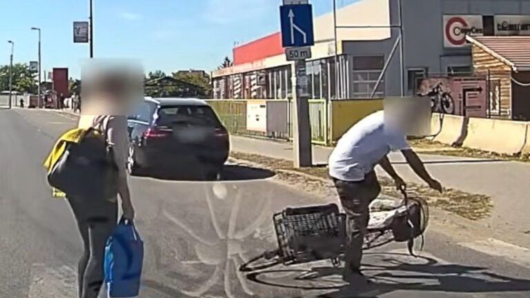 Zebrán sodort el egy biciklist, majd aljas dolgot tett egy autós + videó
