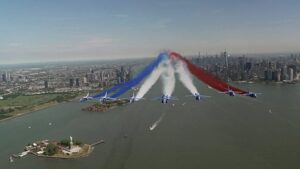 USA: a francia légierő bemutatója a 250 éves amerikai függetlenség tiszteletére