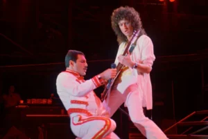 For big shows, the members of Queen always wore white. What they'd wear to their Budapest concert was a no-brainer