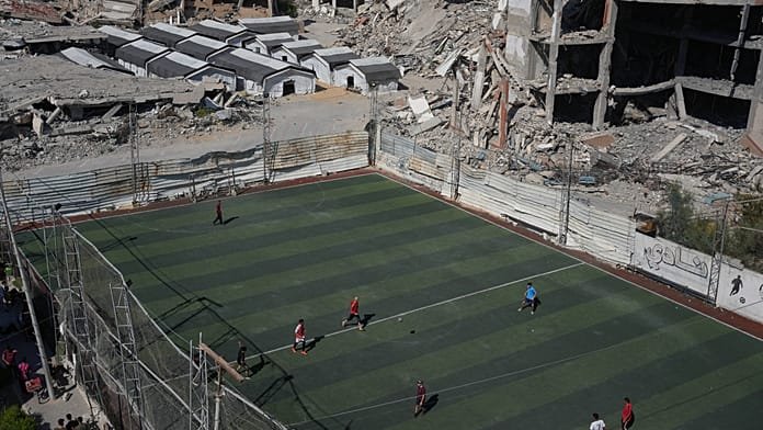 Gázai amputált játékosok újrajátsszák a vb-döntőt egy lerombolt stadionban