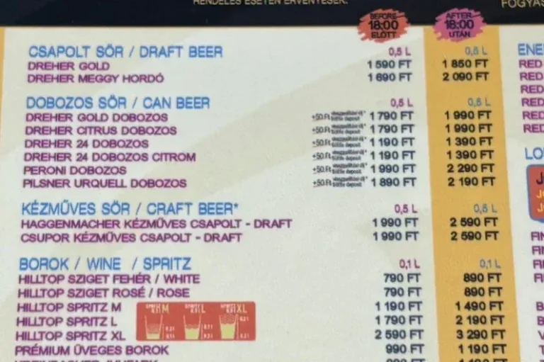 18 óra előtt olcsóbb, 18 óra után drágább lesz inni a Szigeten