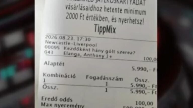600 ezer forintot nyert a Tippmixen egy borsodi férfi, de nem fizetik ki neki, mert tévedésből rossz oddsot adtak meg a fogadásához