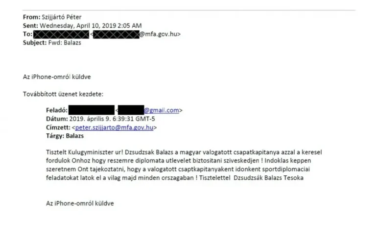 „Tisztelettel Dzsudzsák Balazs Tesoka” – itt a levél, amit Dzsudzsák írt Szijjártónak